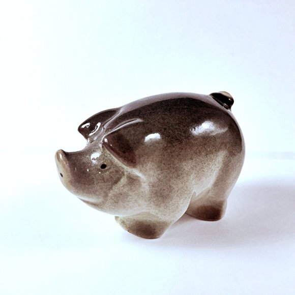 Vintage Gray Lomonosov Russian Porcelain Pig 2 Inches - Picture 2 of 9